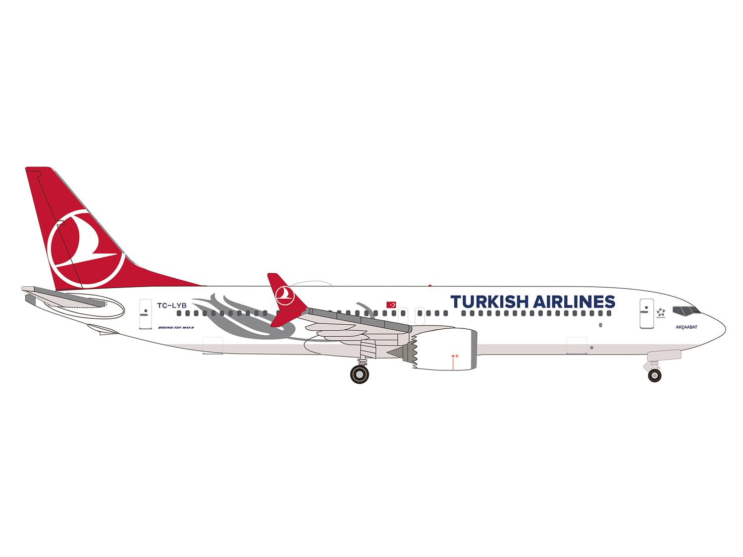herpa Turkish Airlines Boeing 737 Max 9 1:500 Scale Miniature